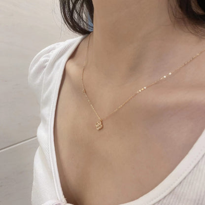 Bilhah Halskette mit Kleeblatt aus Roségold - Geonea